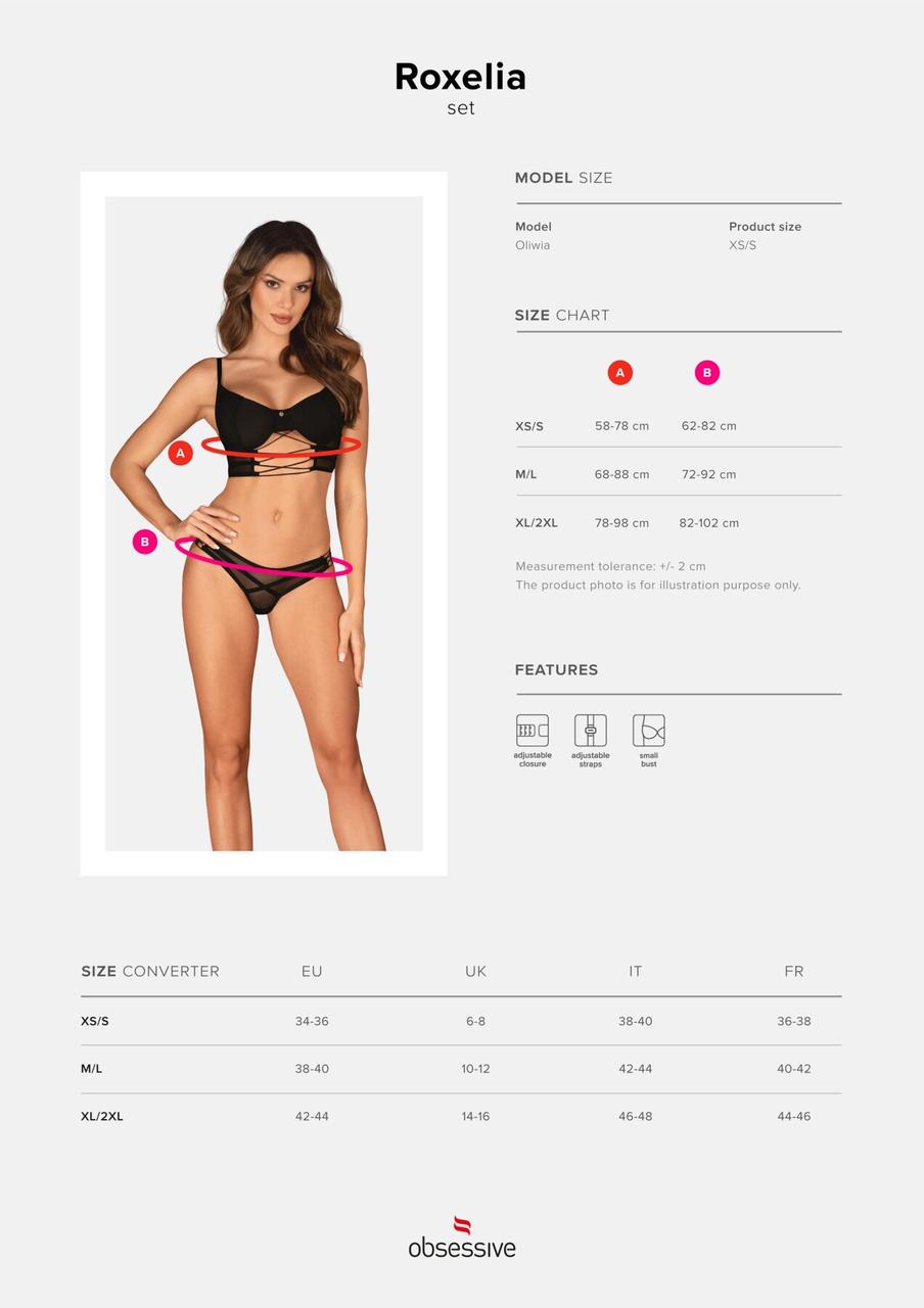 Комплект Obsessive Roxelia 2-pcs set XL/2XL в DIDO