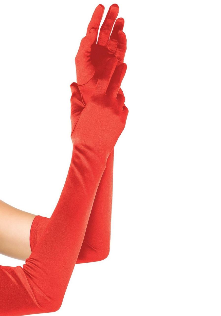 Довгі атласні рукавички Leg Avenue Extra Long Satin Gloves, One Size, червоні в DIDO