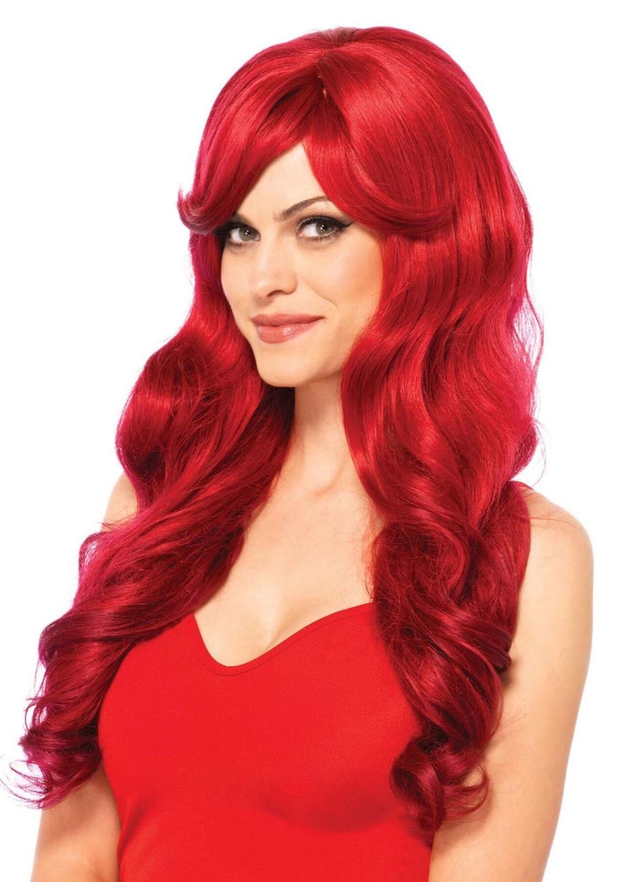 Хвиляста перука з косою чубчиком Leg Avenue Long Wavy Wig 68 см, червона в DIDO