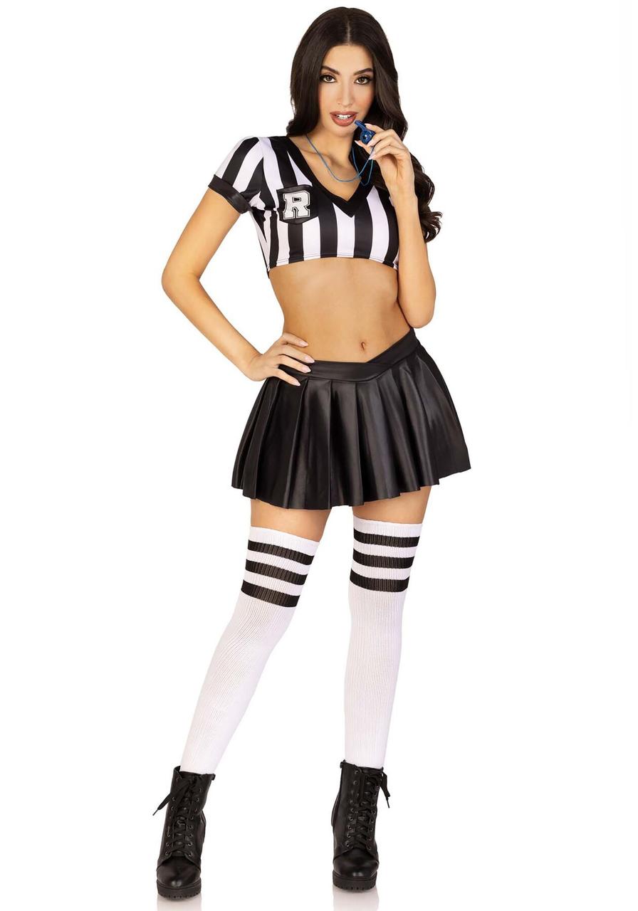 Костюм рефери Leg Avenue Time Out Referee M, кроп-топ, юбка, свисток в DIDO