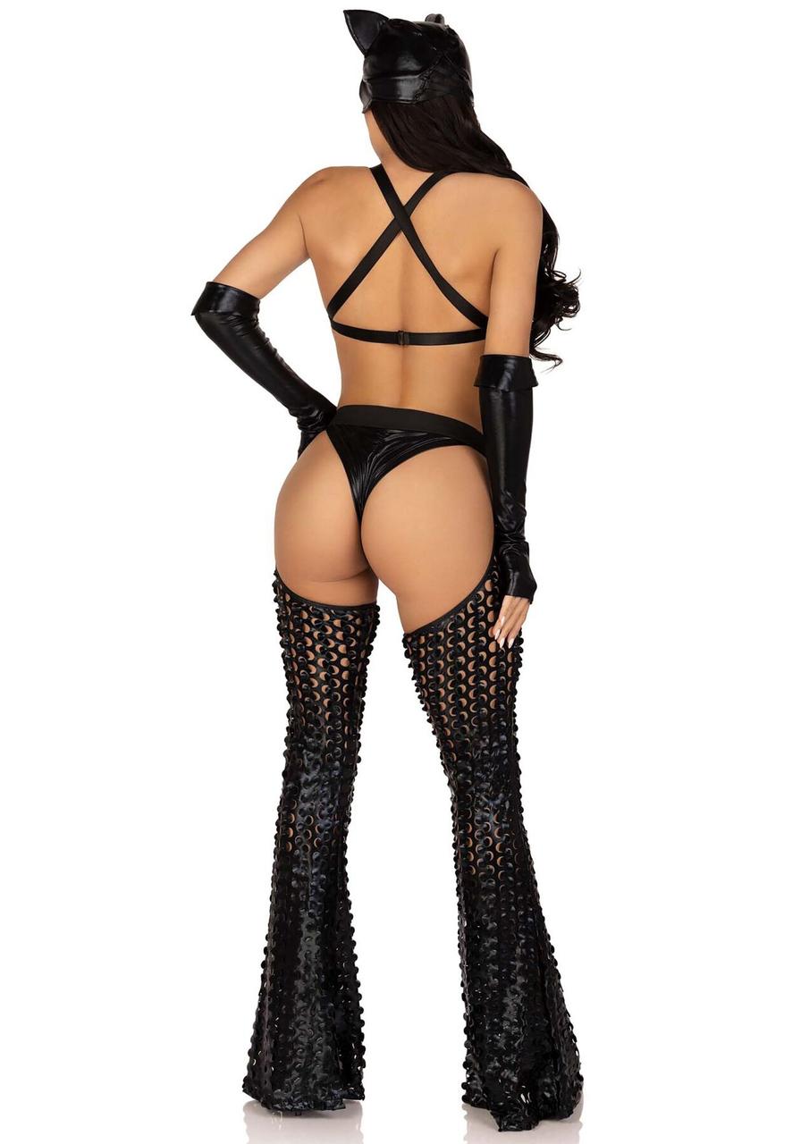 Эротический костюм кошечки-госпожи Leg Avenue Mistress Kitty S, перчатки, комбинезон, маска в DIDO
