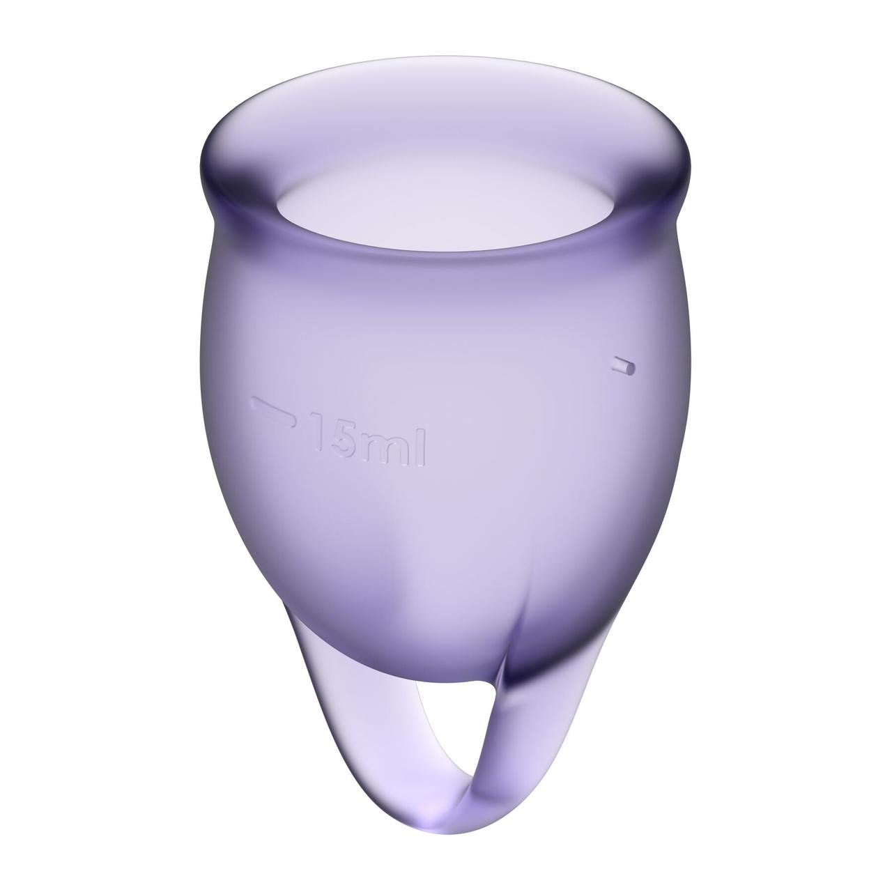 Набор менструальных чаш Satisfyer Feel Confident (lila), 15мл и 20мл, мешочек для хранения в DIDO