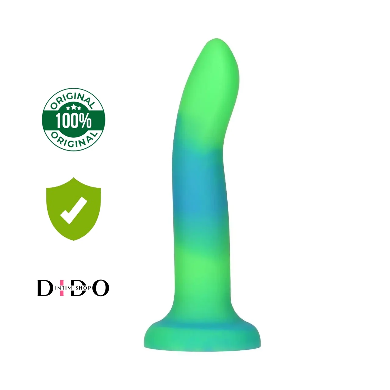 Фалоімітатор ADDICTION Rave 8″, що світиться в темряві, Glow in the Dark Dildo Blue Green, 20,3 см в DIDO