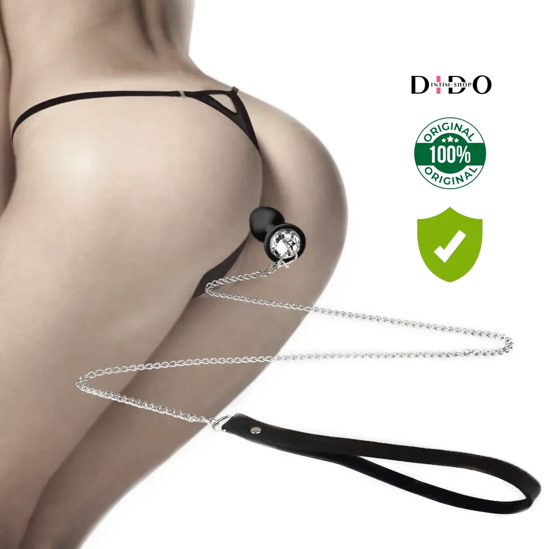Силіконовий анальний затор Art of Sex Silicone Anal Plug with Leash size S з повідцем Black в DIDO