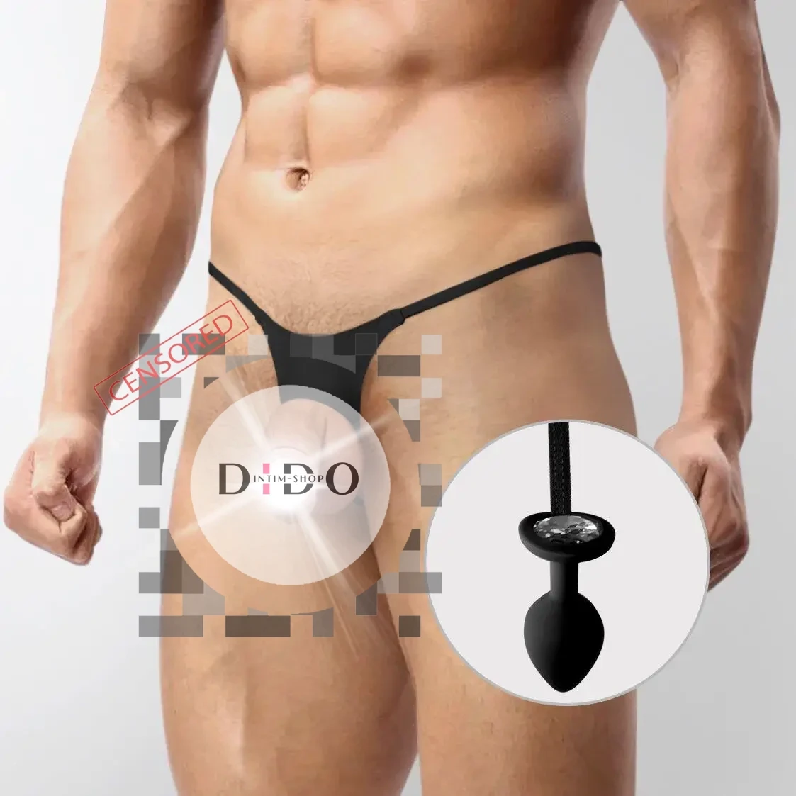 Мужские трусы XS-2XL с силиконовой анальной пробкой Art of Sex -  Joni plug panties  size M Black в DIDO