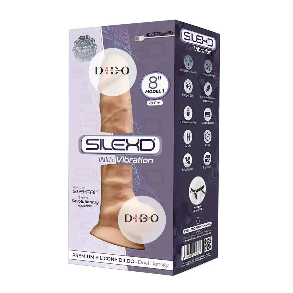 Фалоімітатор з вібрацією SilexD Vetus Vibro Flesh (MODEL 1 size 8in), двошаровий, діаметр 4,2см в DIDO