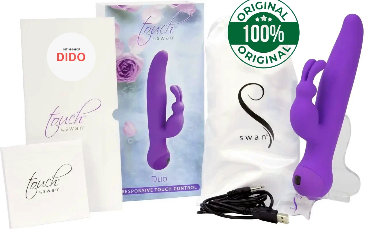 Вибратор-кролик с сенсорным управлением и ротацией Touch by SWAN - Duo Purple, глубокая вибрация в DIDO