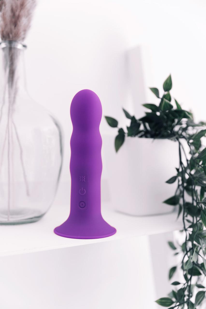 Ділдо з вібрацією Adrien Lastic Hitsens 3 Purple, відмінно для страпону, діаметр 4см, довжина 18,2см в DIDO