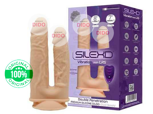 Подвійний фалоімітатор з вібрацією SilexD Double Gusto Vibro Flesh (Model 1 size 8" & 7") + LRS, діаметр 4,5 см та 3,7 см у DIDO