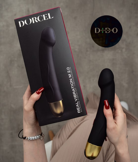 Вибратор Dorcel Real Vibration M Gold 2.0, диам 3,7см, перезаряжаемый, для точки G в DIDO