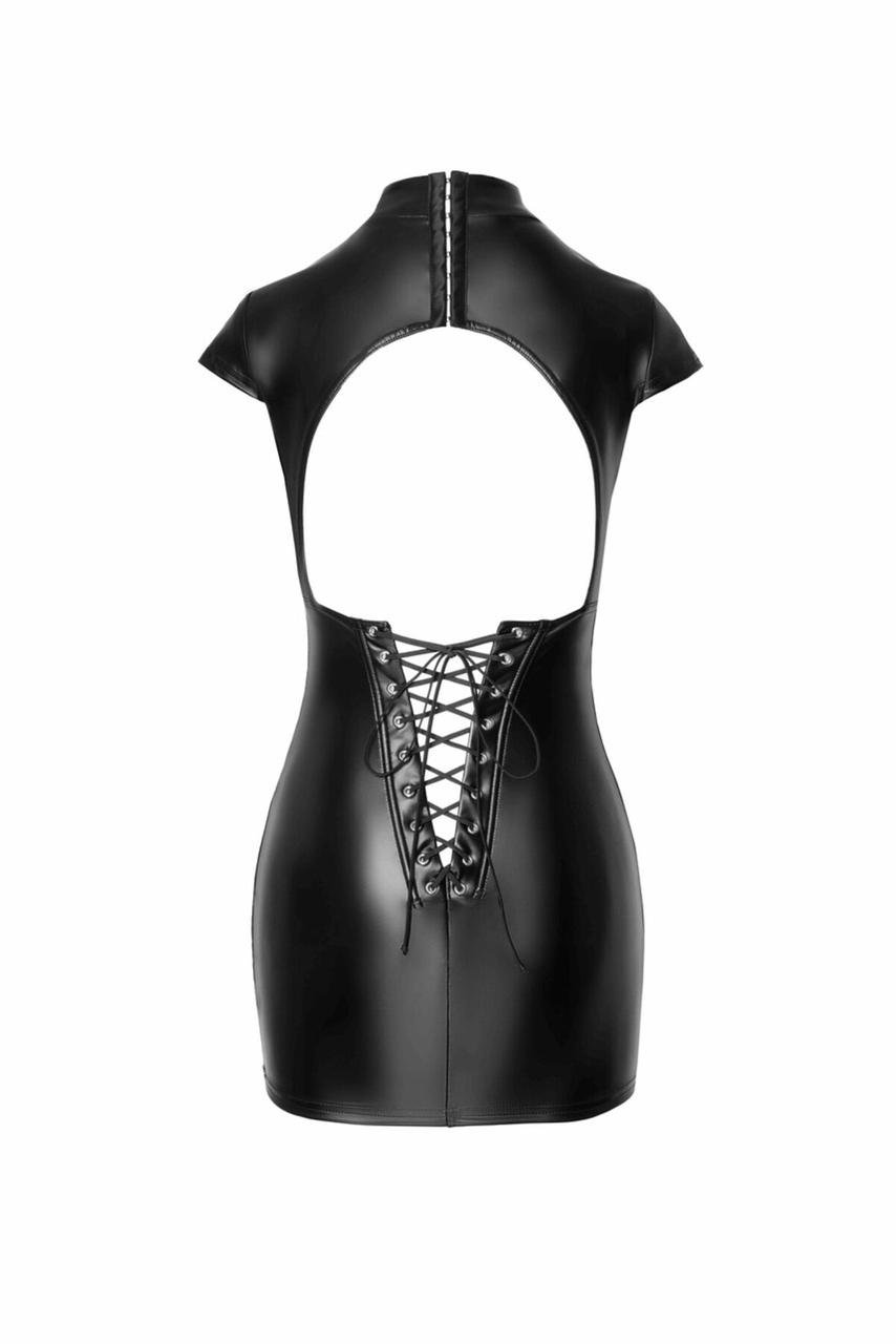 Сукня Noir Handmade F309 Fantasy wetlook mini dress with lace up back - 3XL в DIDO