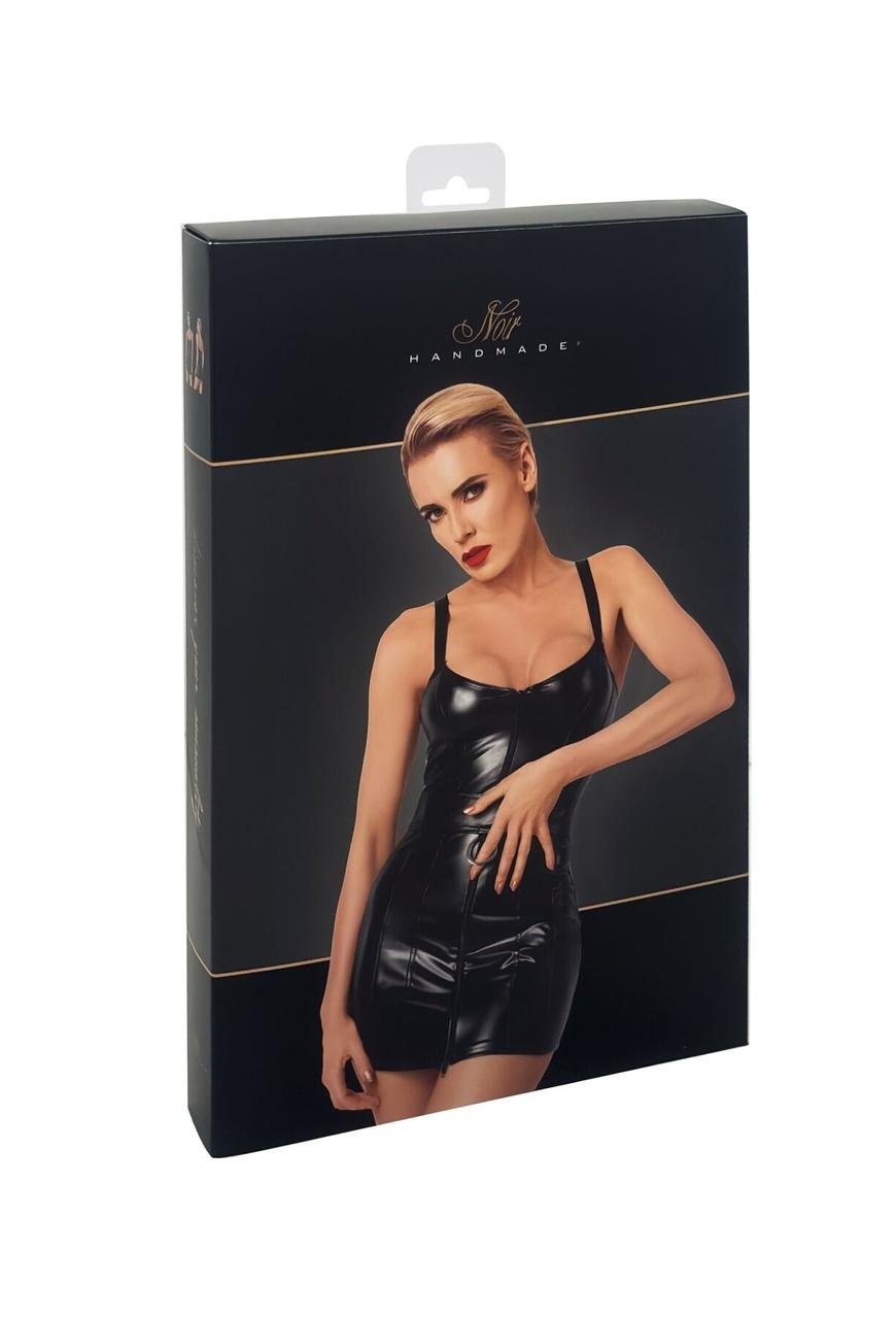 Платье Noir Handmade F320 Starlet wetlook minidress with ring belt - XL в DIDO