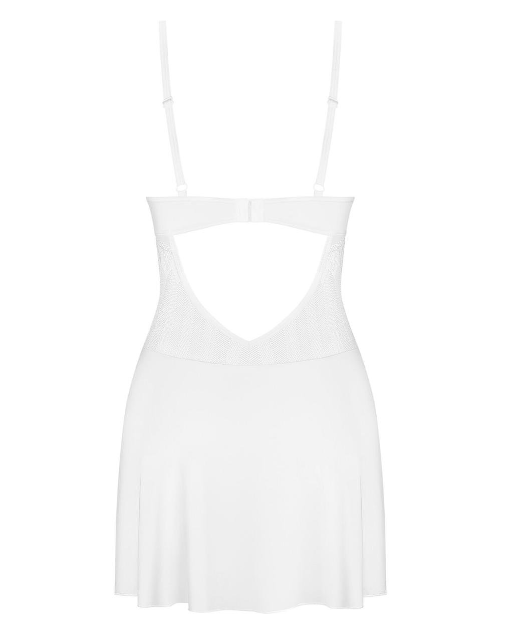 Пеньюар Obsessive Alissium chemise & thong, M/L, кружевной лиф, стринги в комплекте в DIDO
