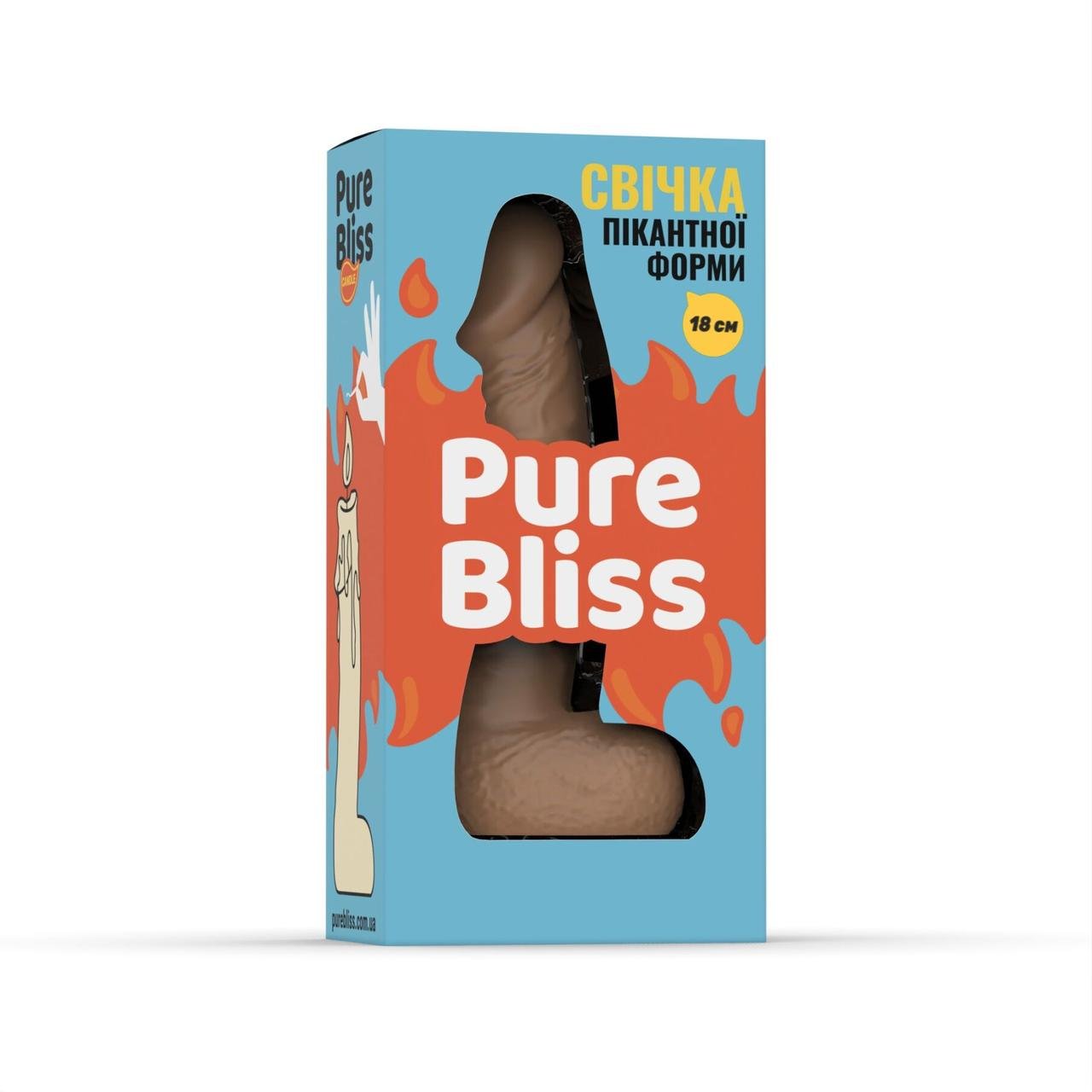 Свічка у вигляді члена Pure Bliss BIG Brown 18 см у DIDO