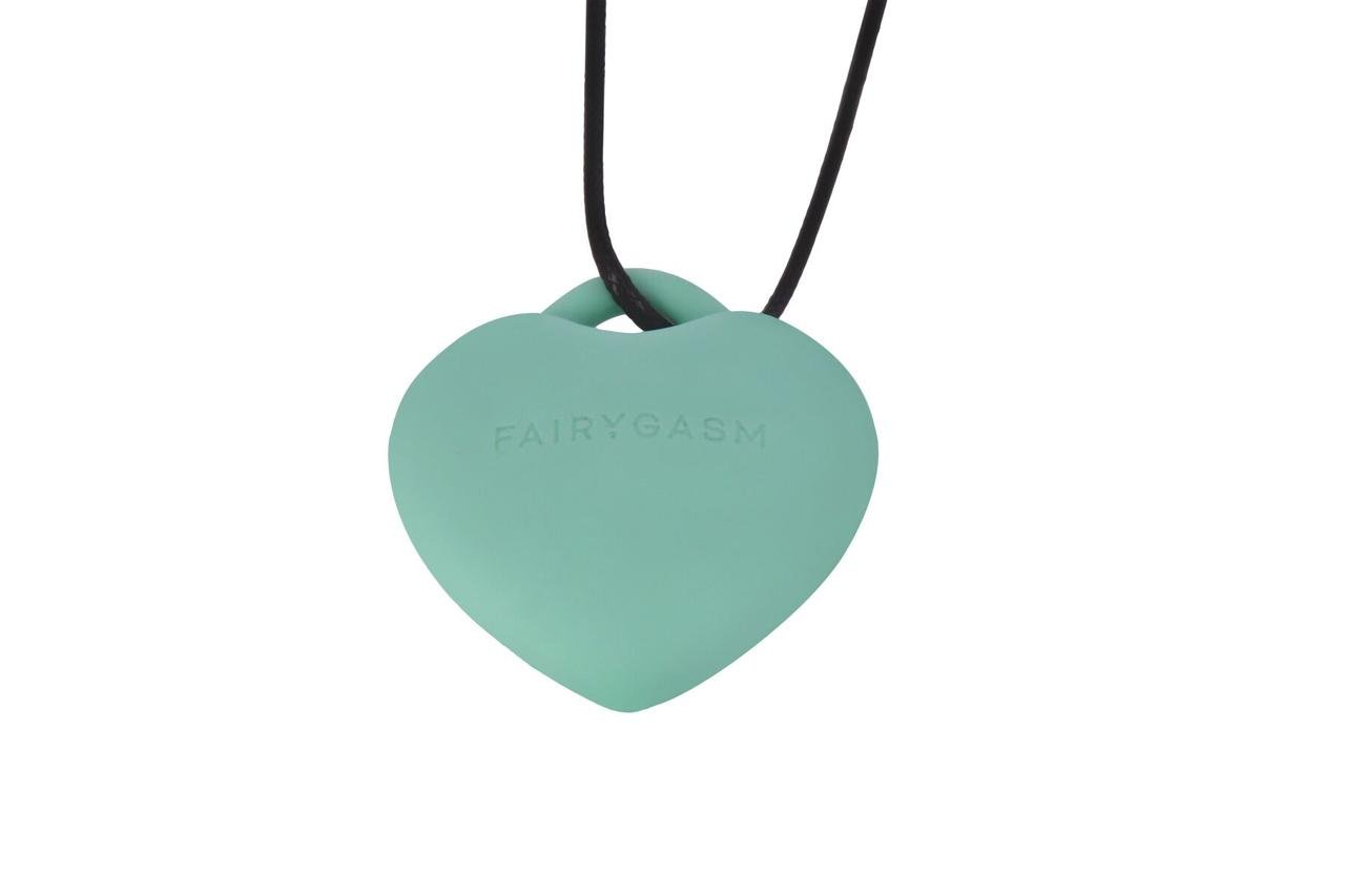 Мини-вибратор «Сердечко» FairyGasm PleasureStone green, 9 режимов, на шнурке в DIDO