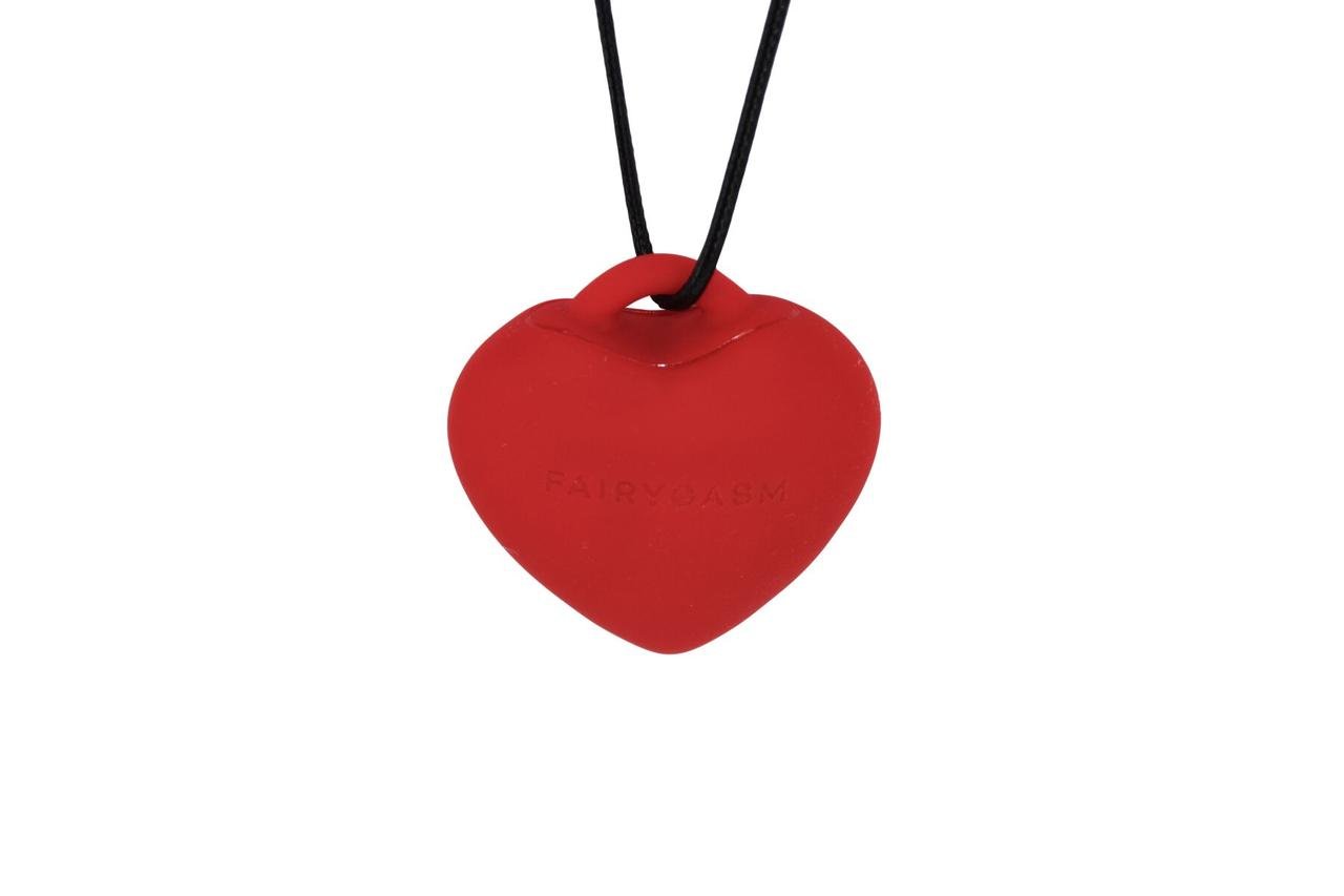 Мини-вибратор «Сердечко» FairyGasm PleasureStone red, 9 режимов, на шнурке в DIDO