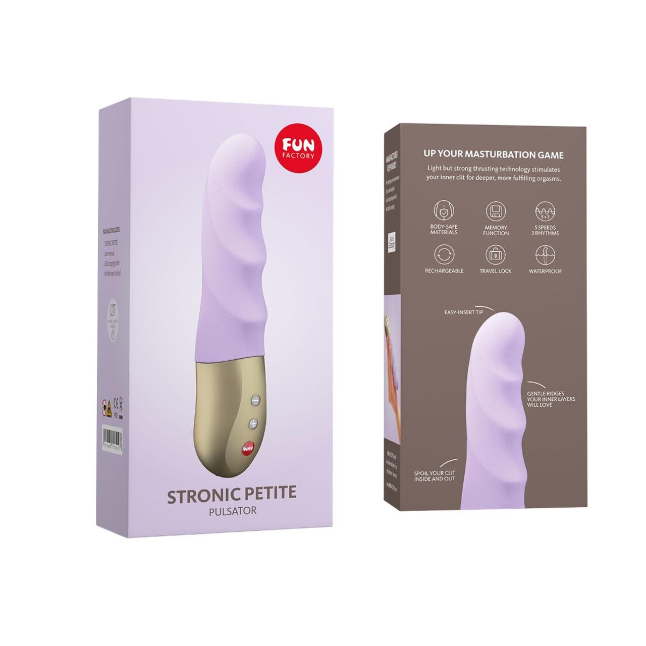 Міні-пульсатор Fun Factory STRONIC PETITE pastel lilac, 8 режимів, підходить для початківців у DIDO