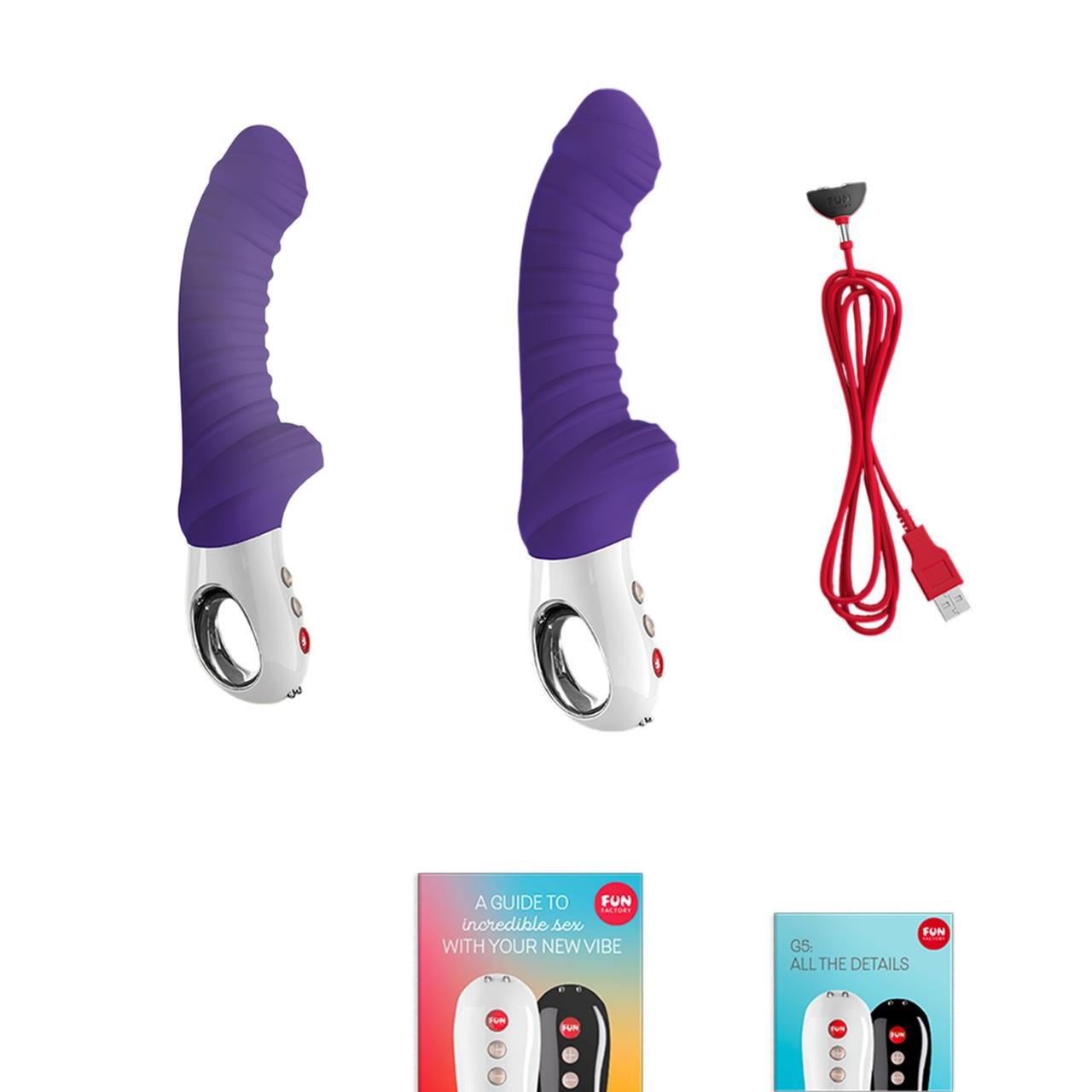 Вибратор для точки G Fun Factory TIGER violet, ребристый, подходит для анальной стимуляции в DIDO