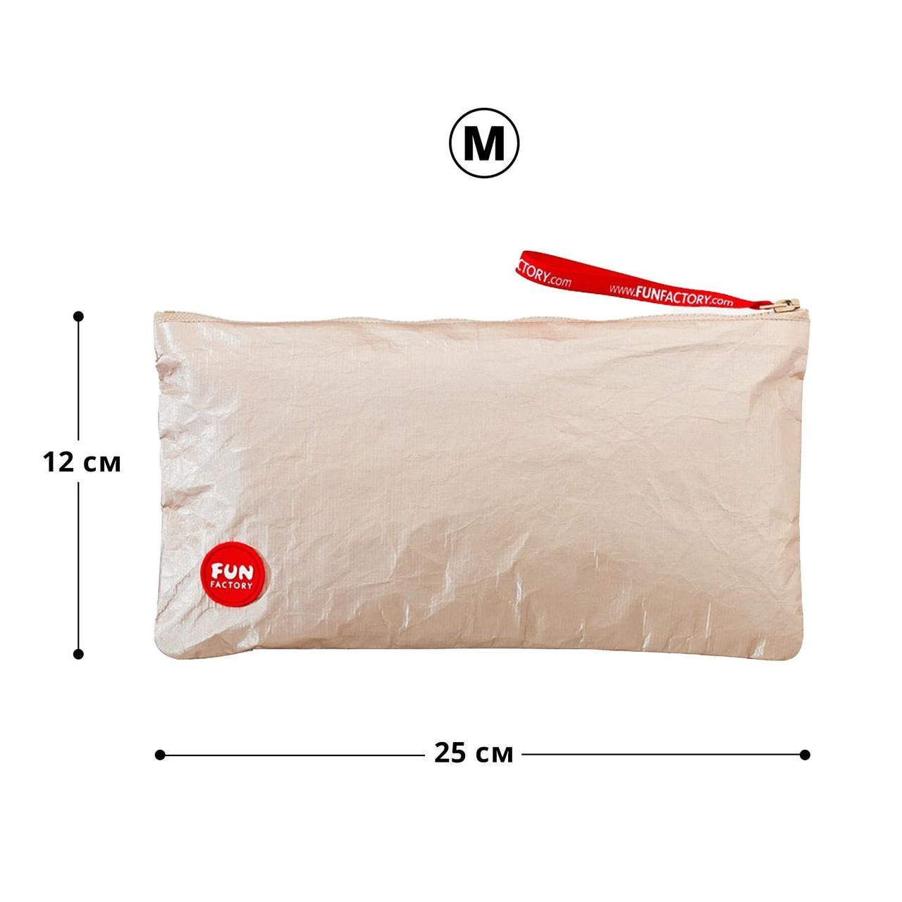 Сумка для секс-іграшок Fun Factory TOYBAG M, золотиста, на блискавці, 25x12 см в DIDO