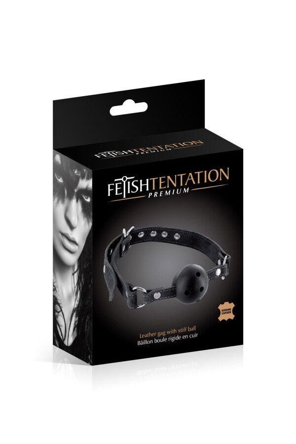 Кляп Fetish Tentation Premium Leather gag with stiff ball в DIDO