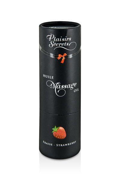 Массажное масло Plaisirs Secrets Strawberry (59 мл) с афродизиаками, съедобное, подарочная упаковка в DIDO