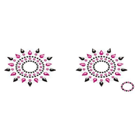 Пэстис из кристаллов Petits Joujoux Gloria set of 2 - Black/Pink, украшение на грудь в DIDO