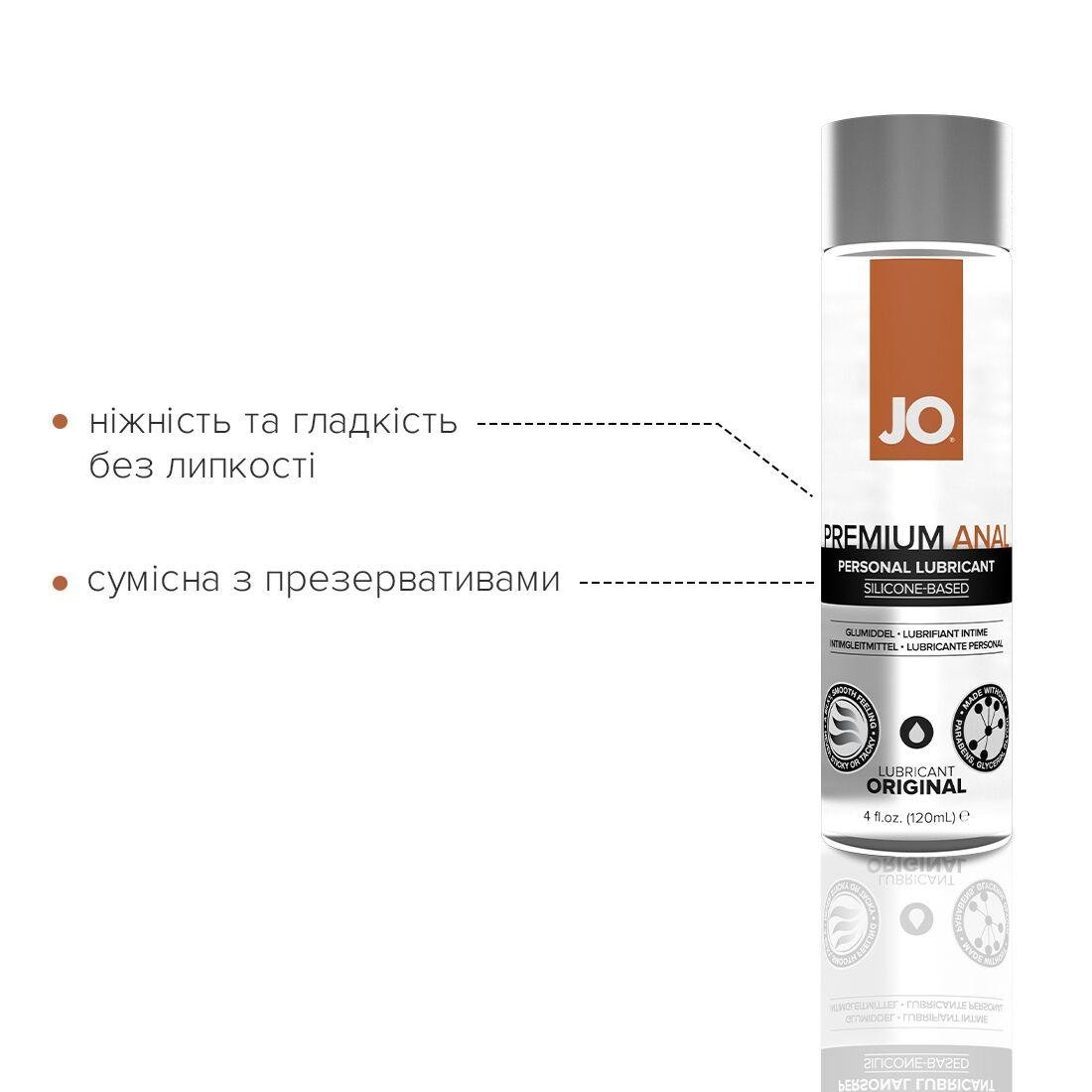 Анальная смазка JO ANAL PREMIUM — ORIGINAL (120 мл) на силиконовой основе водостойкая в DIDO