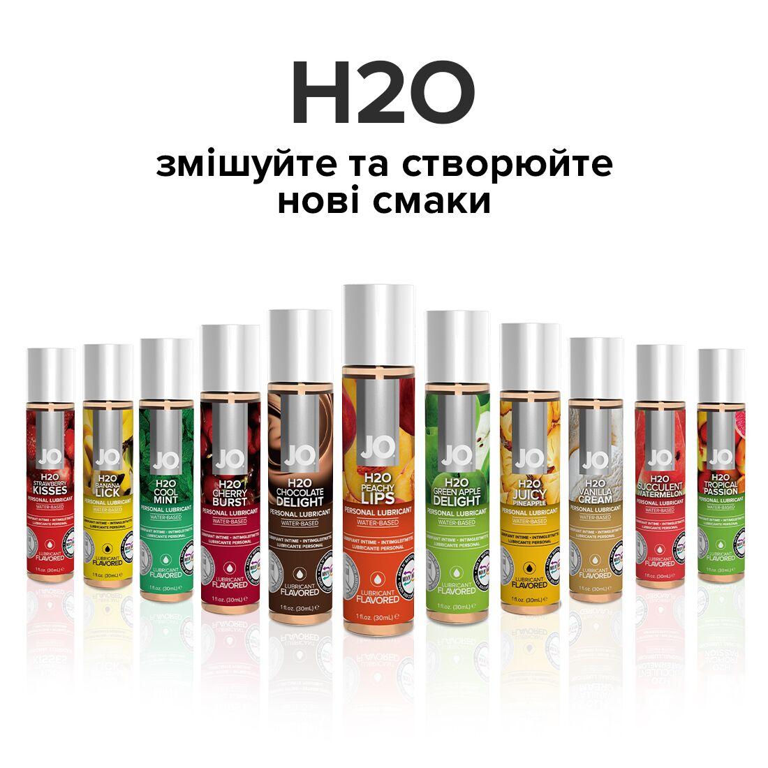 Смазка на водной основе JO H2O — Peachy Lips (30 мл) без сахара, растительный глицерин в DIDO
