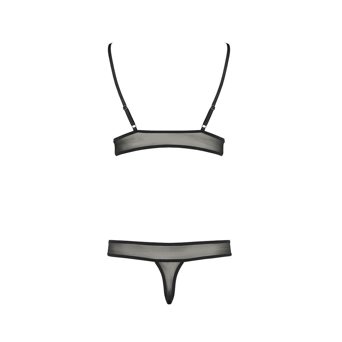 Комплект білизни Passion ERZA SET L/XL, black, ліф та трусики в DIDO