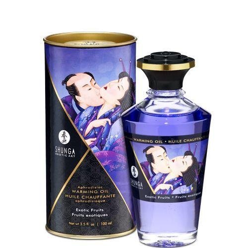 Разогревающее масло Shunga Aphrodisiac Warming Oil - Exotic Fruits (100 мл) без сахара, вкусный в DIDO