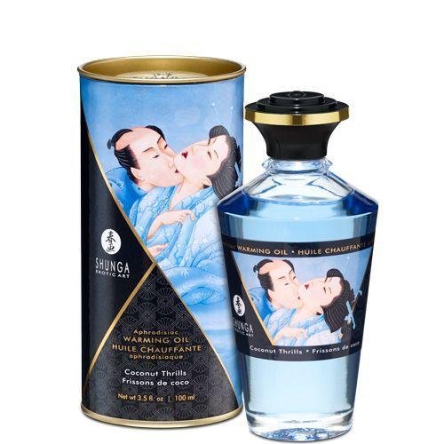 Разогревающее масло Shunga Aphrodisiac Warming Oil - Coconut Thrills (100 мл) без сахара, вкусный в DIDO