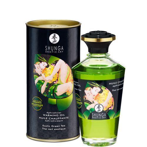 Органічна зігрівальна олія Shunga Aphrodisiac Warming Oil – Exotic green tea (100 мл) без цукру в DIDO