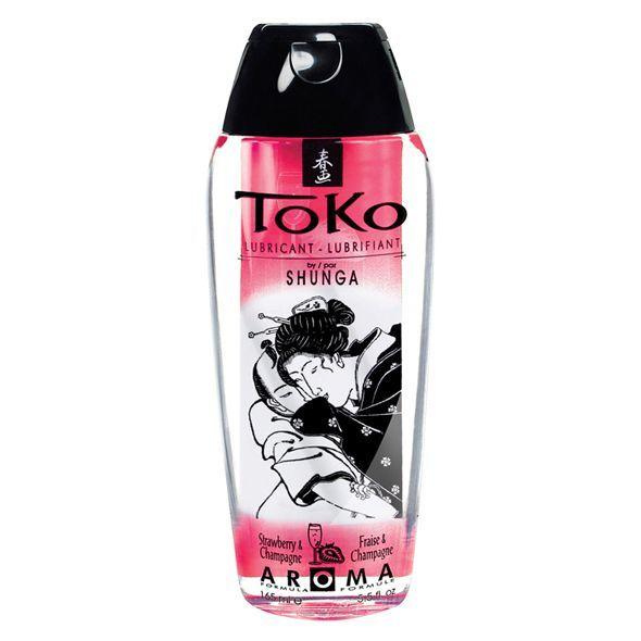 Лубрикант на водной основе Shunga Toko AROMA – Sparkling Strawberry Wine (165 мл), не содержит сахара в DIDO