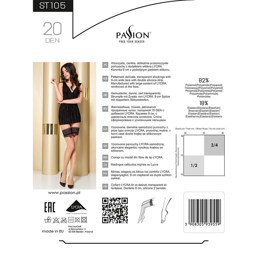 Панчохи Passion ST105 3/4 red в DIDO