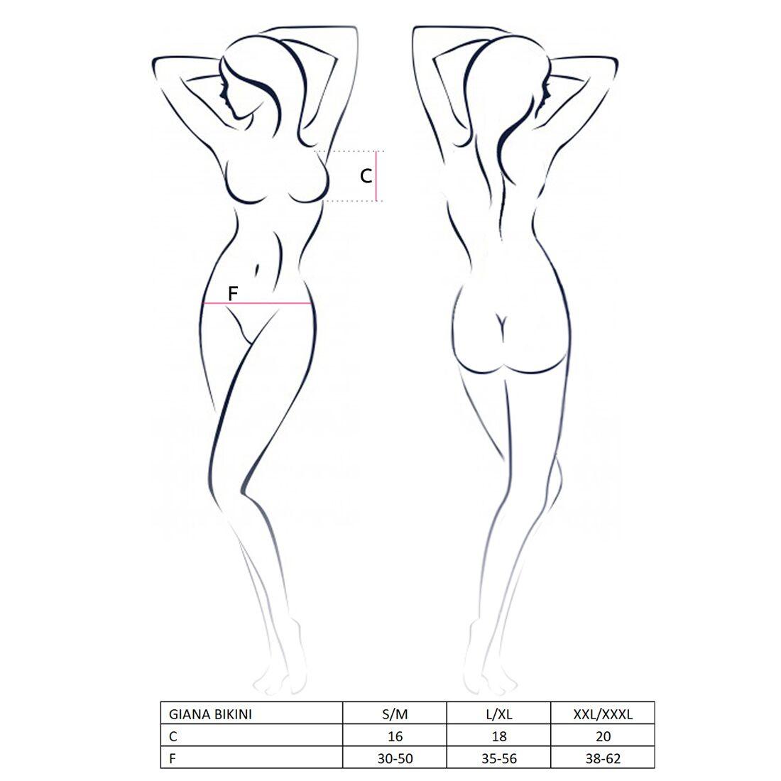 Комплект білизни Passion GIANA BIKINI XXL/XXXL, white, напівпрозорі ліф та трусики з бантиками в DIDO