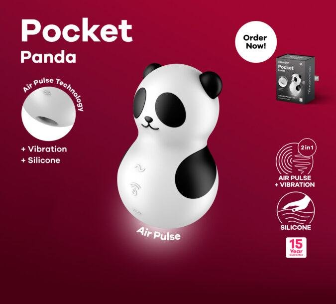 Вакуумний стимулятор із вібрацією Satisfyer Pocket Panda