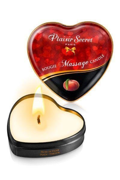 Распродажа!!! Массажная свеча-сердечко Plaisirs Secrets Peach (35 мл) (срок 09.2025)