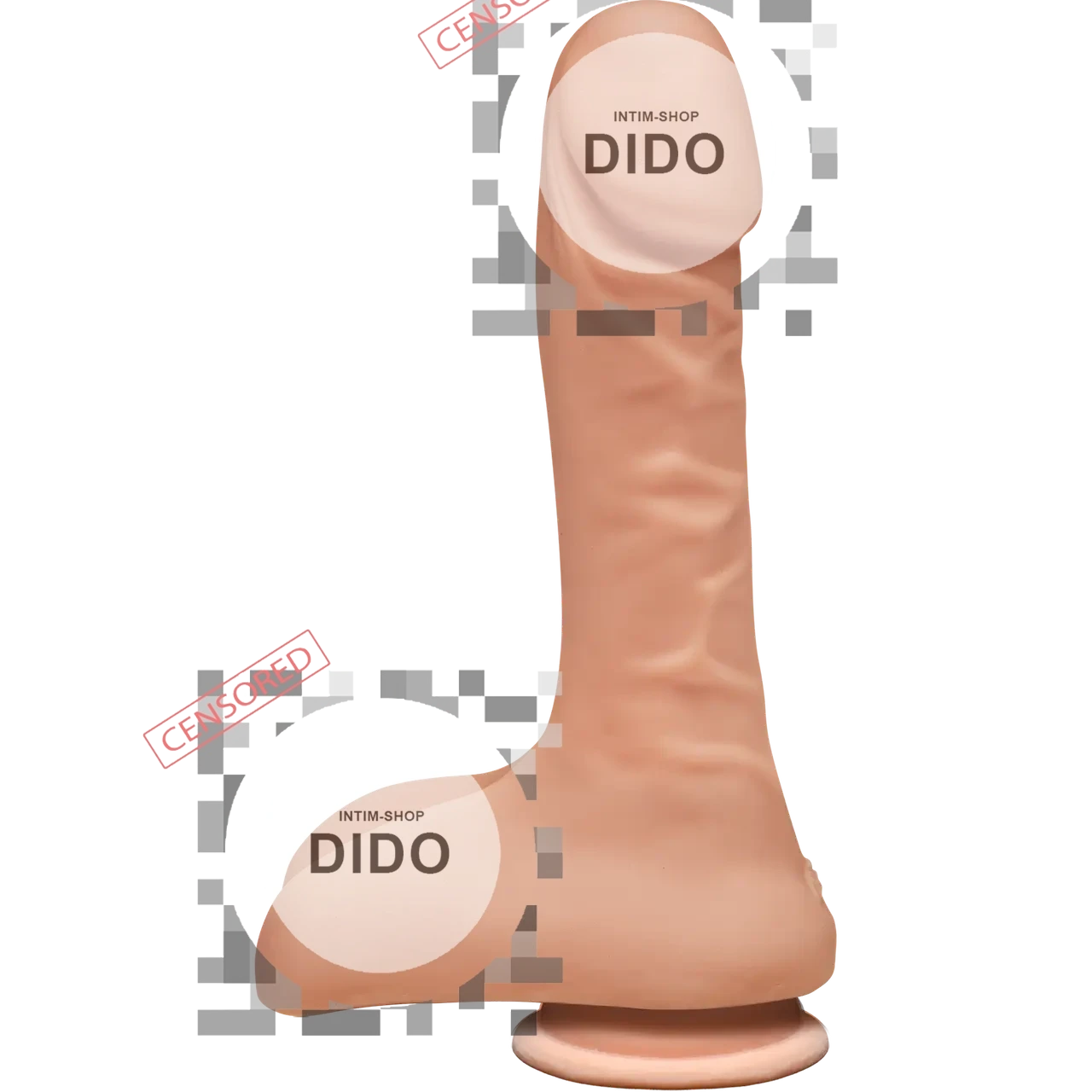 Фалоімітатор Doc Johnson The D - Super D - 9 Inch With Balls - ULTRASKYN, діаметр 6,4 см в DIDO