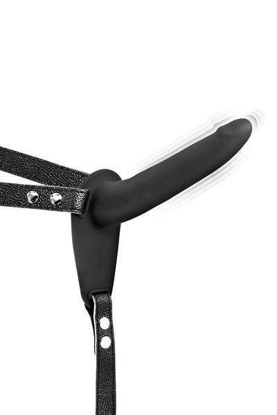Страпон с вибрацией Fetish Tentation Vibrating Strap-On with Dildo Black (мятая упаковка!!!)