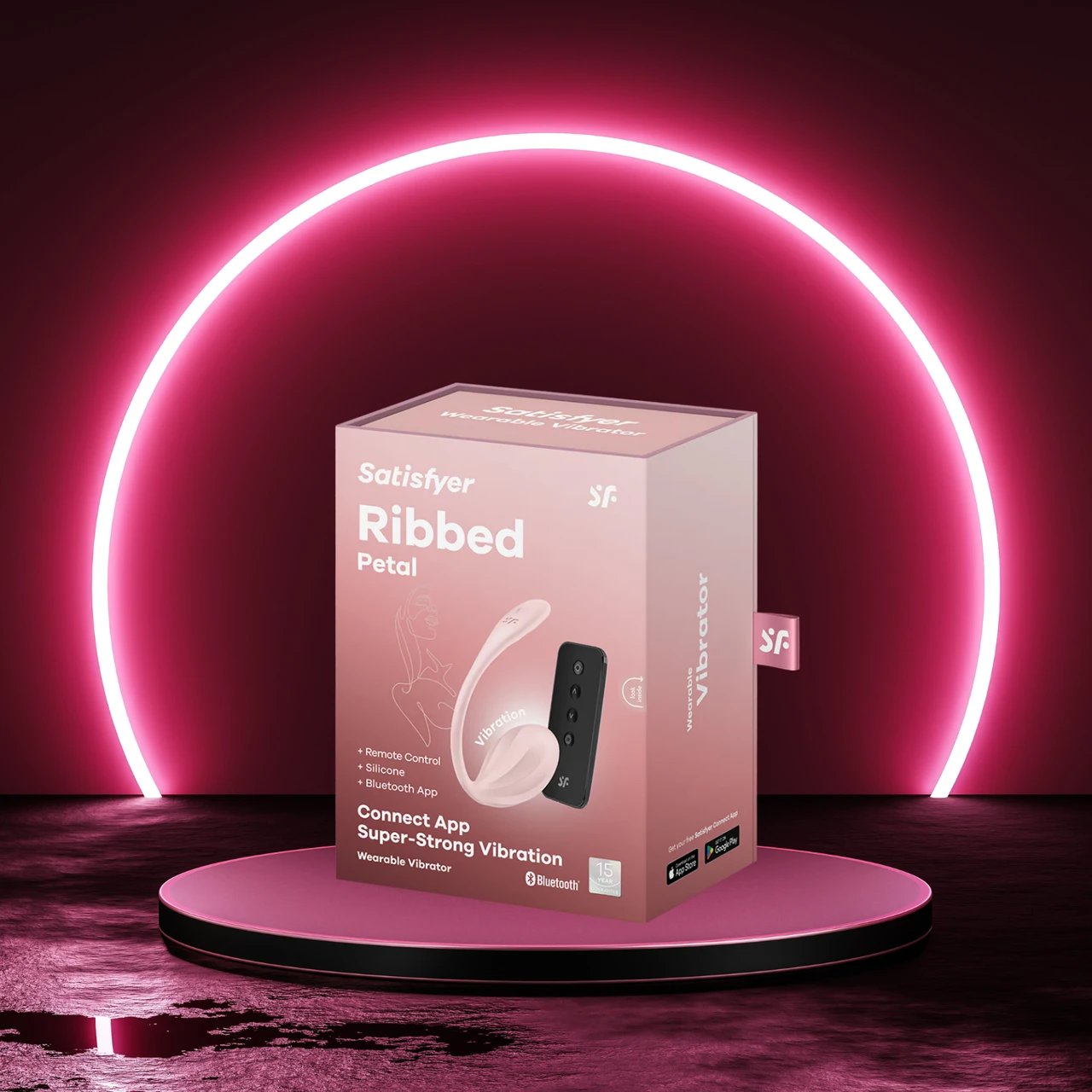 Віброяйце Satisfyer Ribbed Petal Connect App Rose в DIDO