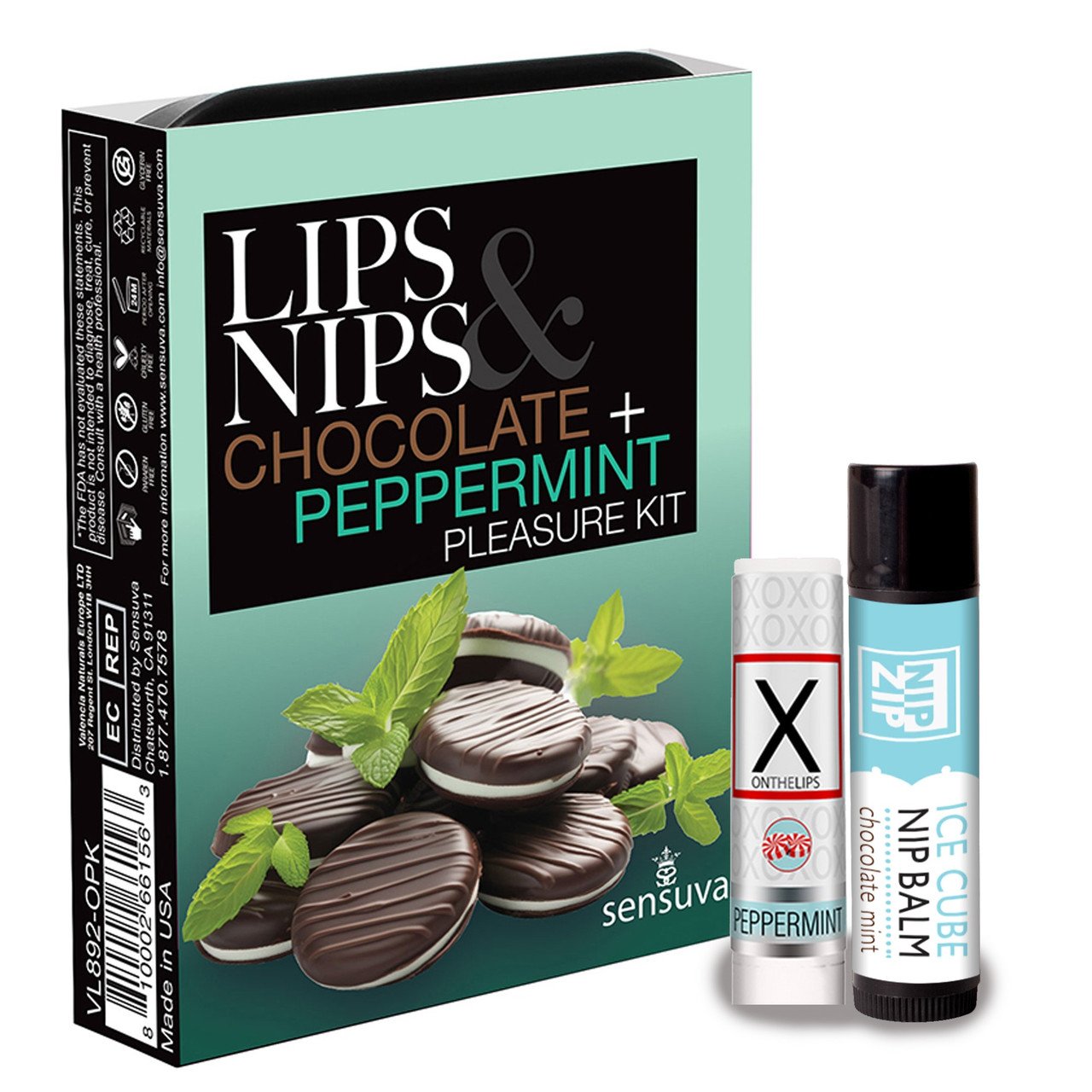 Подарунковий набір Sensuva Lips & Nips Pleasure Kit - Chocolate Peppermint 2 x 4г