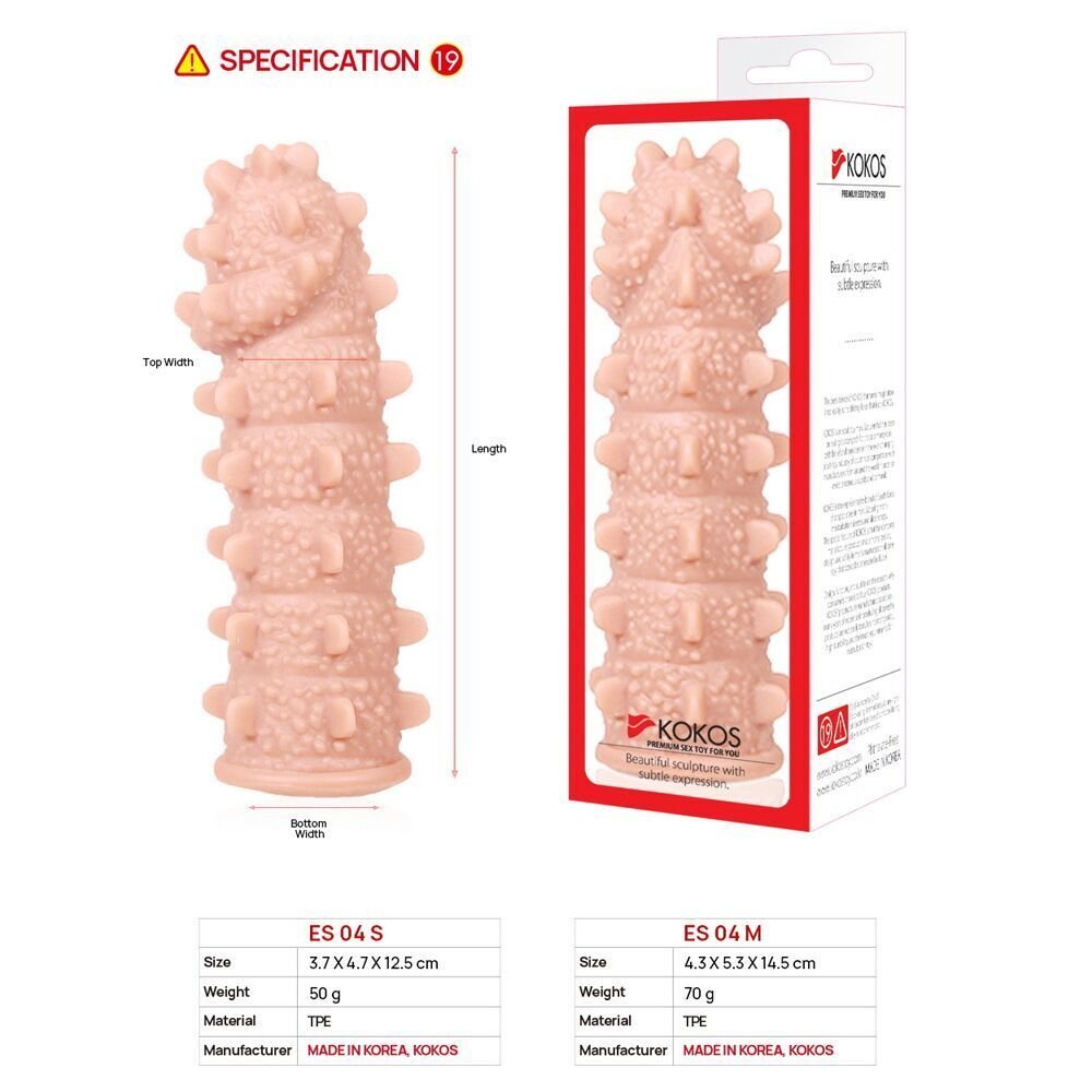 Насадка на член Kokos Extreme Sleeve ES.04 розмір M (пошкоджена упаковка!!!) - Зображення 6