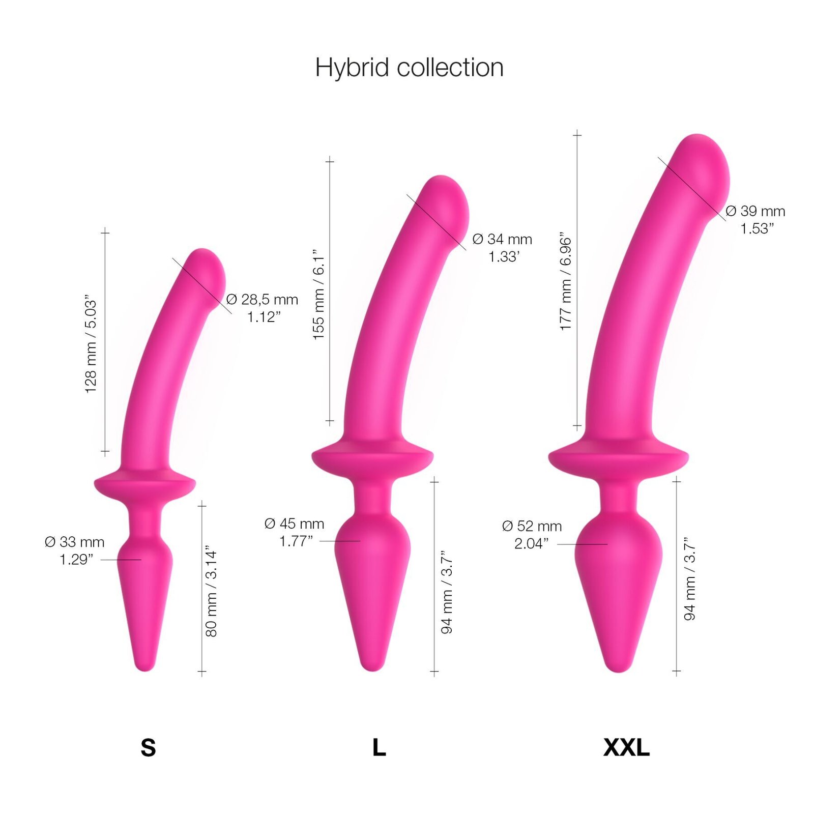Анальна пробка з дилдо Strap-On-Me SWITCH PLUG-IN SEMI-REALISTIC DILDO FUCHSIA - L (м'ята упаковка) - Зображення 5