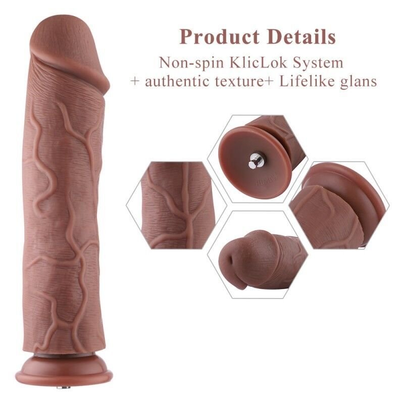 Силіконовий фалоімітатор для секс-машин Hismith 11″ Silicone Dildo (м'ята упаковка!!!) - Зображення 3