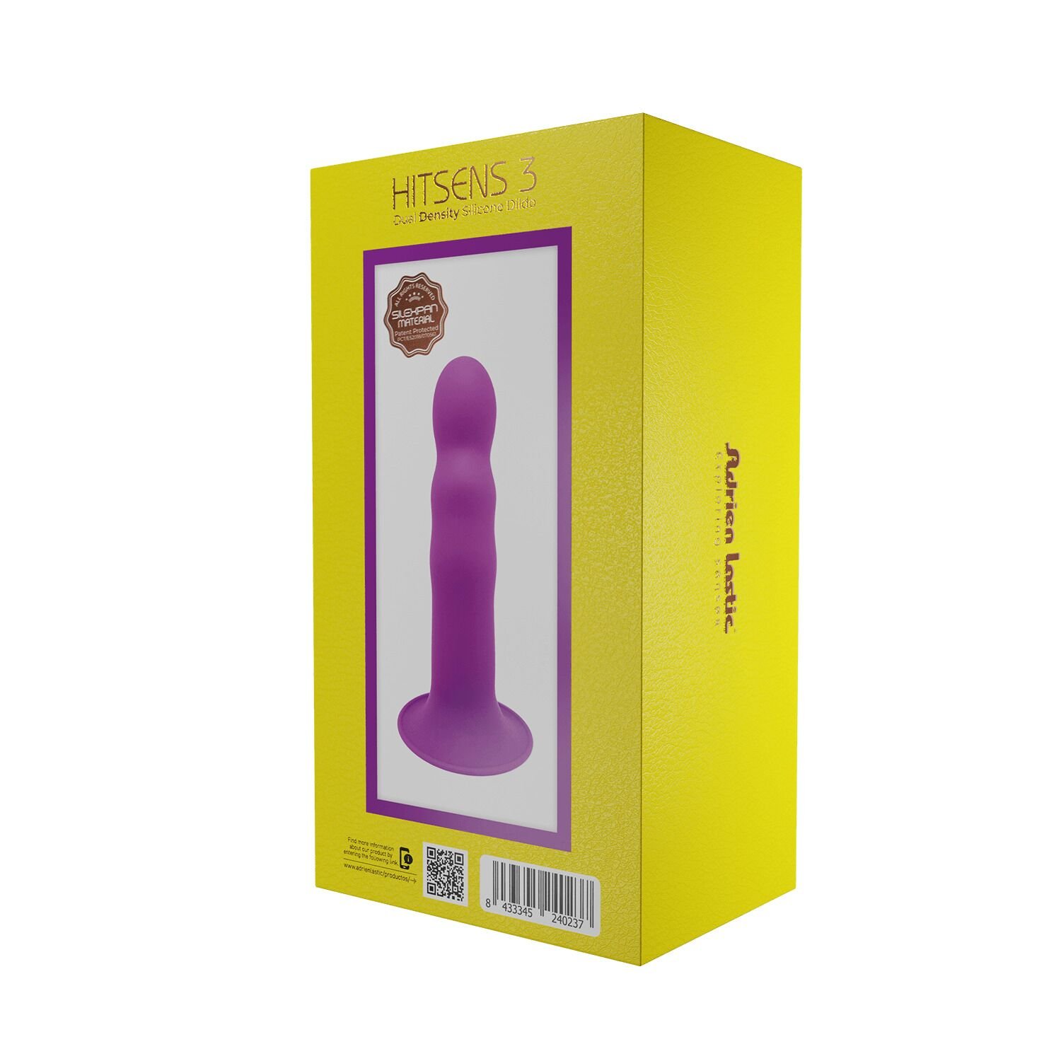 Дилдо з присоскою Adrien Lastic Hitsens 3 Purple, відмінно для страпона, діам. 4,1см, довжина 18,2см - Зображення 7