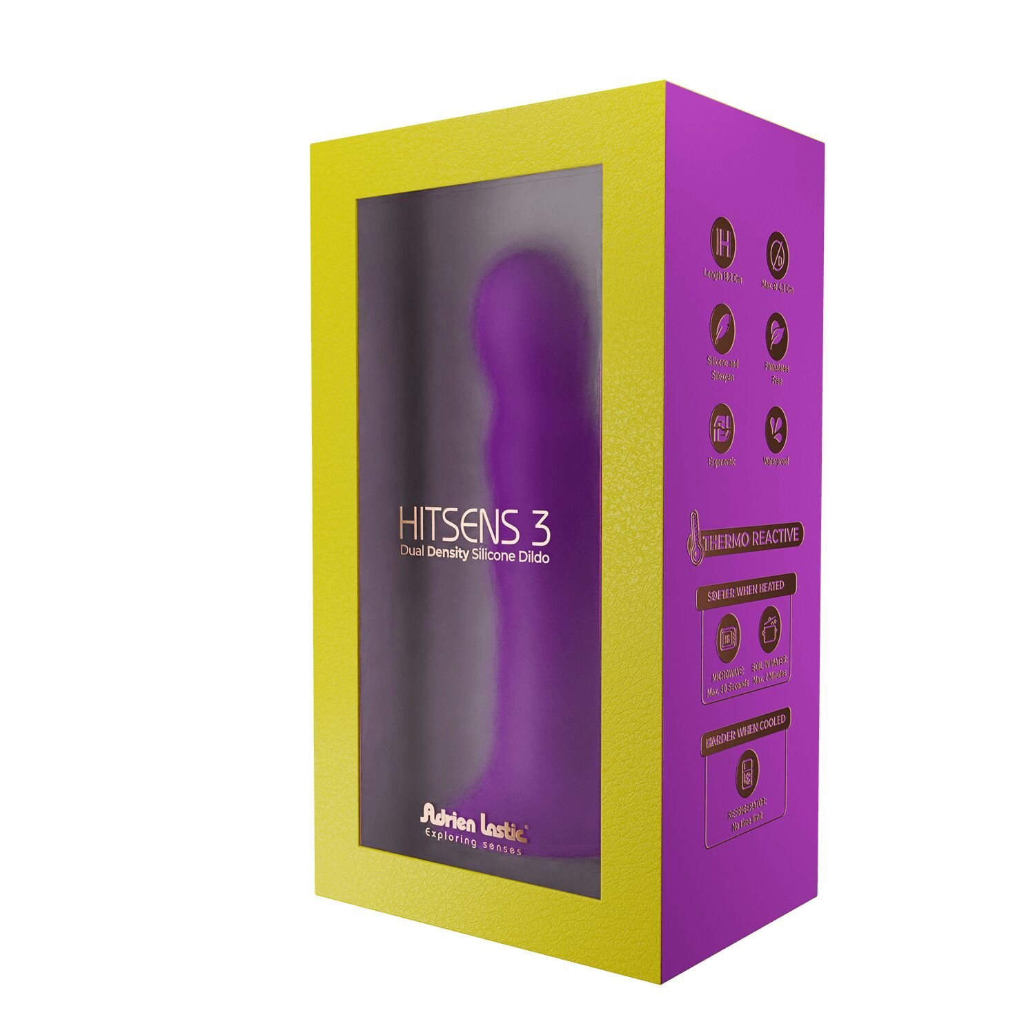 Дилдо з присоскою Adrien Lastic Hitsens 3 Purple, відмінно для страпона, діам. 4,1см, довжина 18,2см - Зображення 6