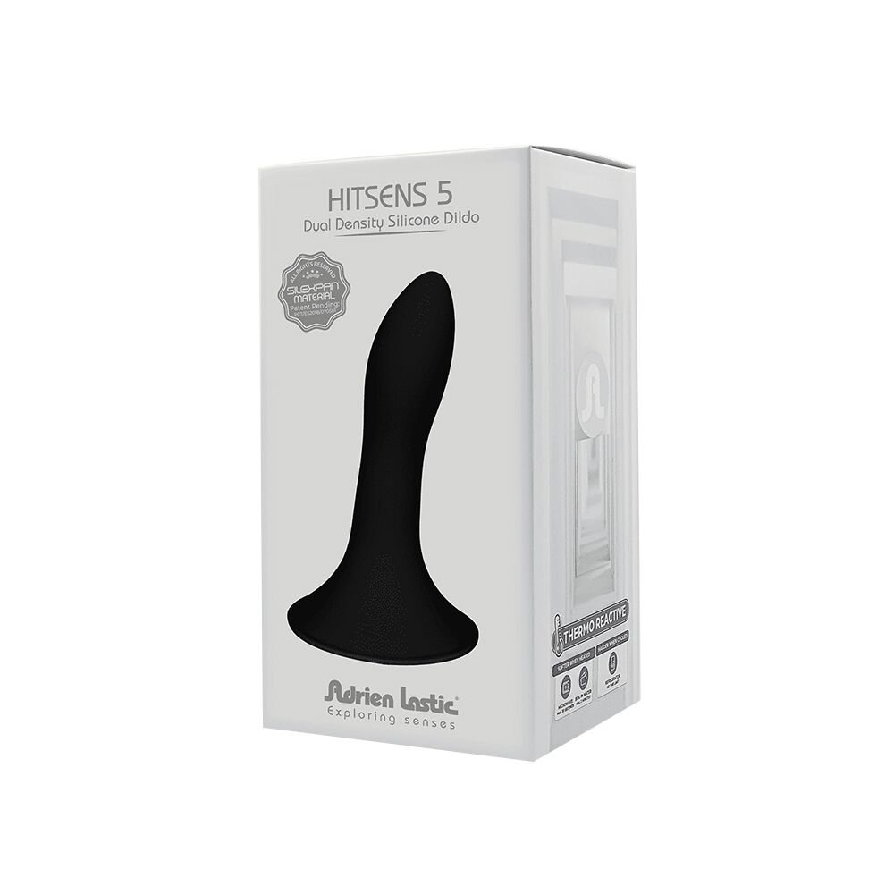 Дилдо з присоскою Adrien Lastic Hitsens 5 Black, відмінно для страпона, діаметр 2,4 см, довжина 13см - Зображення 6