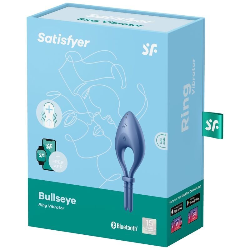 Ерекційне смарт-віброкільце ласо з регулюванням розміру Satisfyer Bullseye Blue - Зображення 3