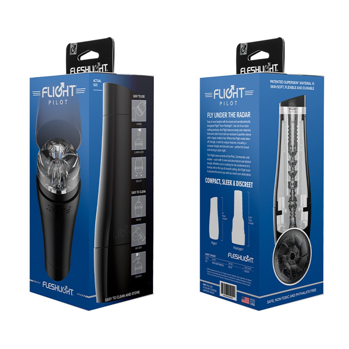Мастурбатор Fleshlight Flight Pilot (Чорний), компактний розмір - Зображення 4