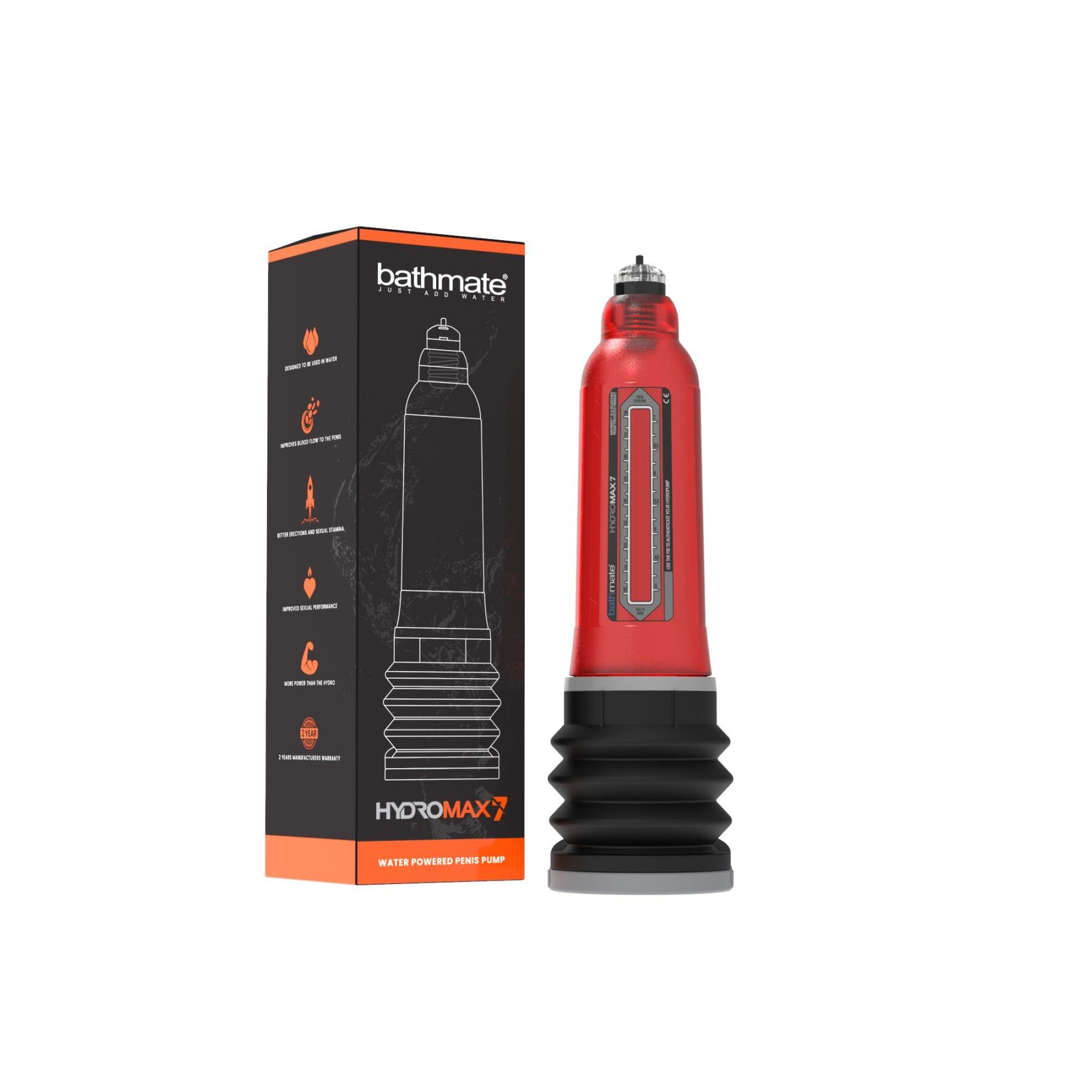 Гідропомпа Bathmate Hydromax 7 Red, для члена довжиною від 12,5 до 18 см, діаметр до 5 см - Зображення 3
